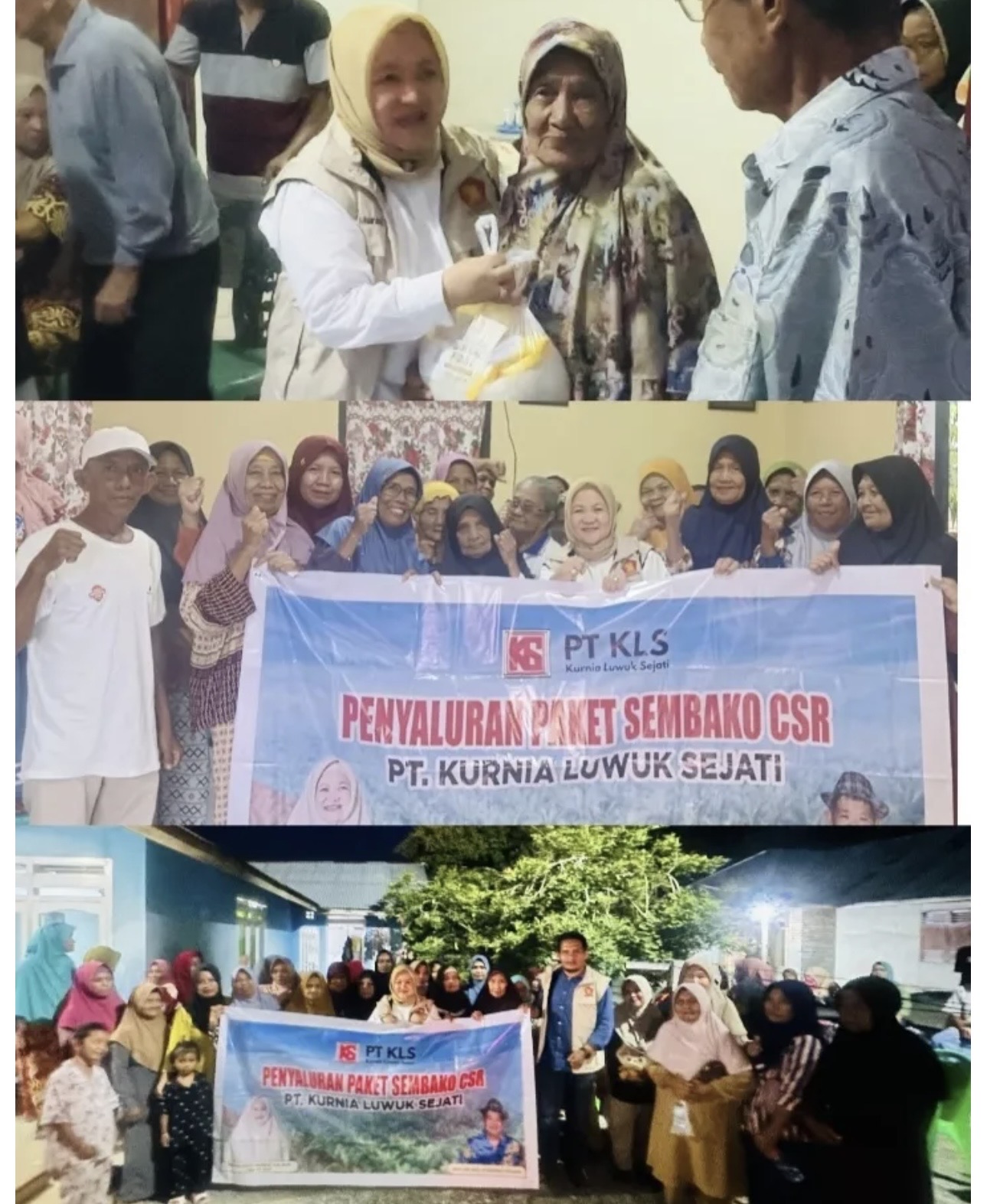Berita Kepedulian Tanpa Henti, PT KLS Salurkan Ratusan Sembako Untuk Warga Nuhon